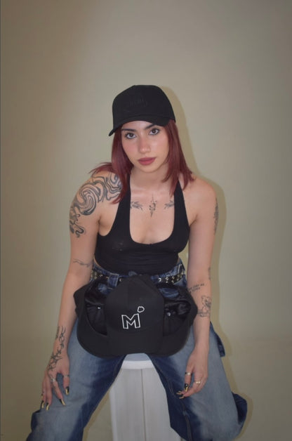 BLACK OUT SATIN LINED HAT